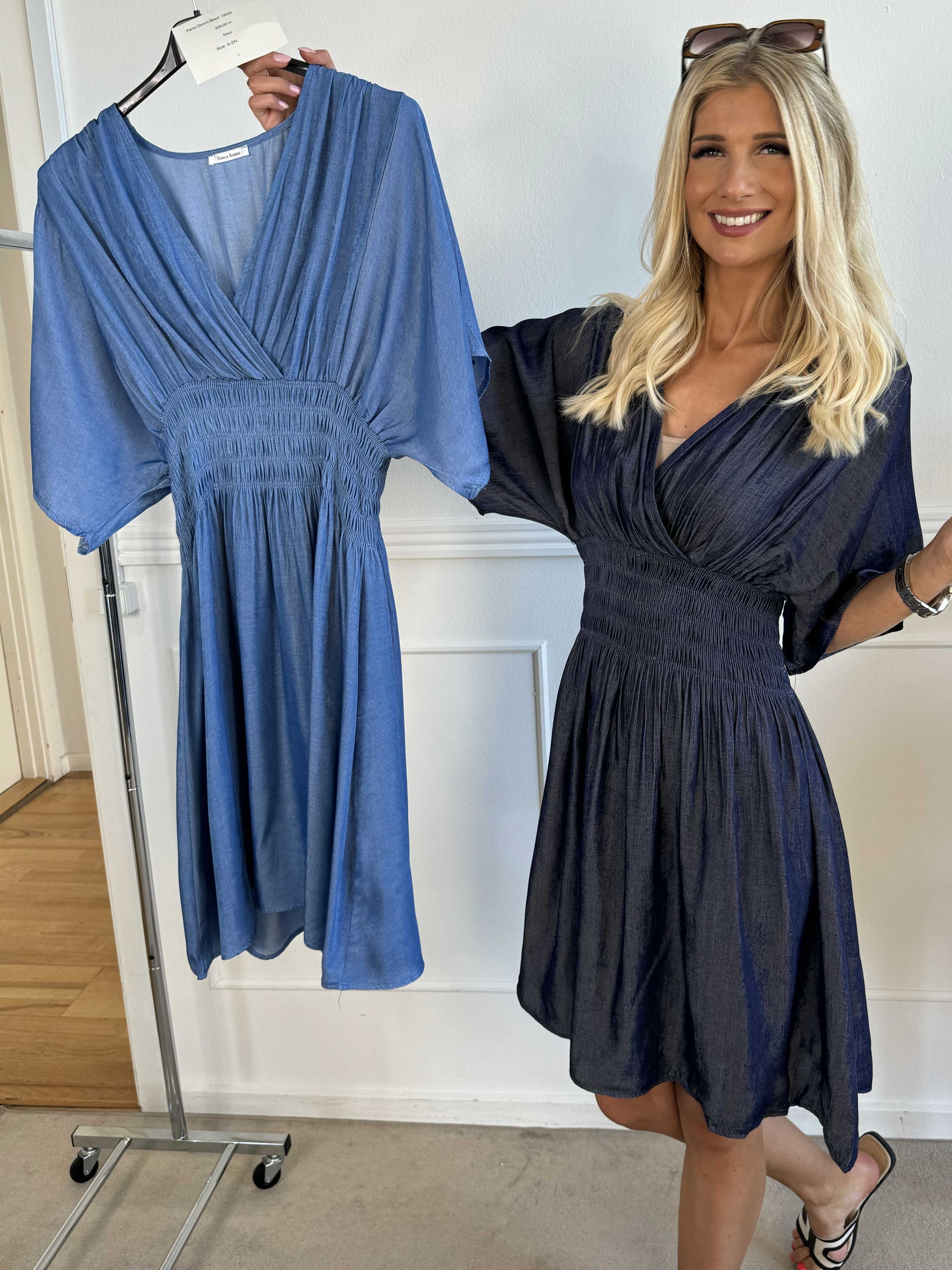 Pams Denim Short - Klänning med smock under bröstet